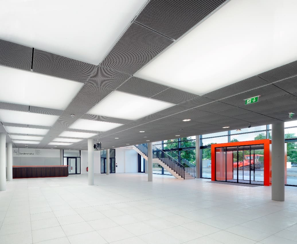 Fabric Ceiling Panels Fabric Ceiling Panels In Office Building