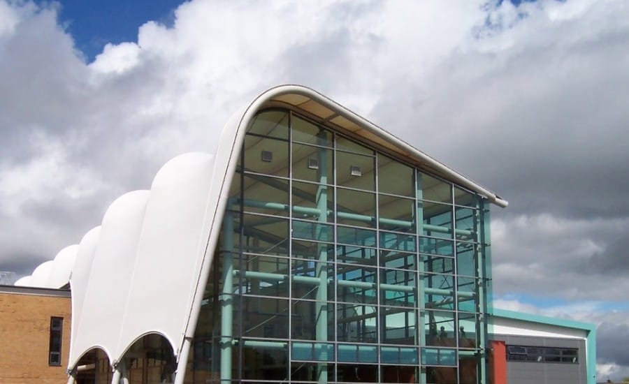 PTFE Glass fabric roof over a University building