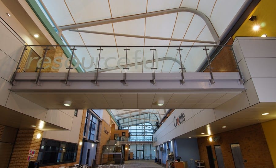 PTFE Glass roof over a University building