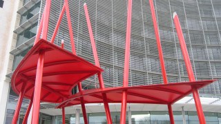 PVC Polyester: Entrance canopy walkway funky original unique chopsticks