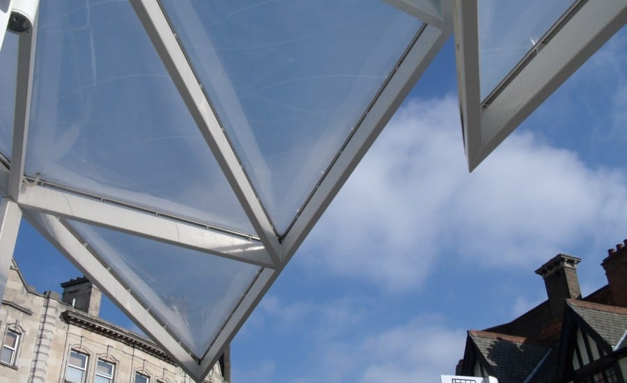 ETFE cushion roof over bus station