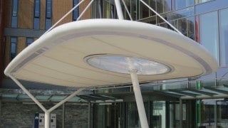 Fabric entrance canopy