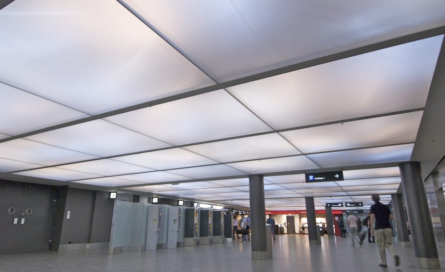 Modular fabric ceiling system in airport 