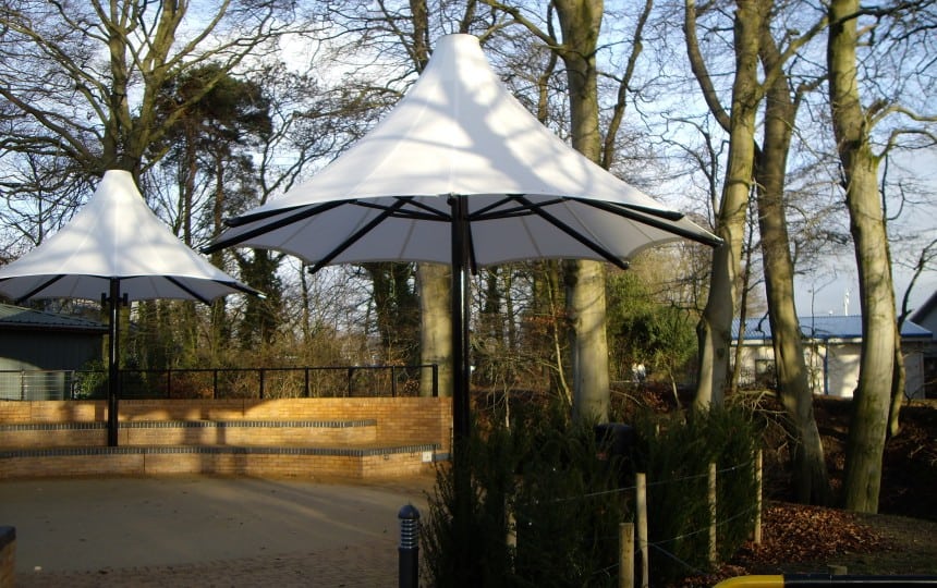 Silicone Glass fabric school shade canopy