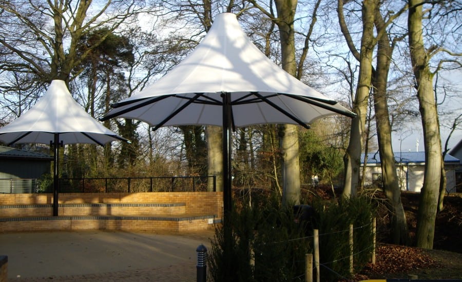 Silicone Glass fabric school shade canopy 