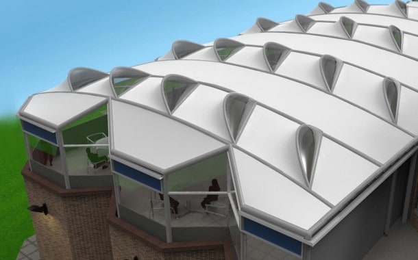 Tensile fabric design render