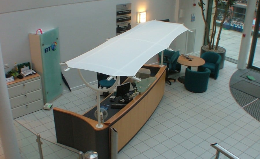 Solar glare desk canopy