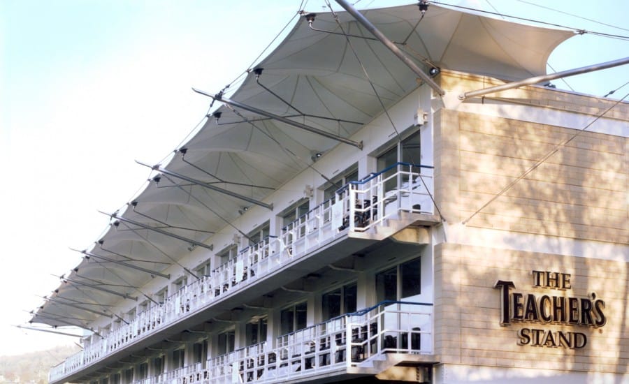 Conic shaped canopies over spectator area