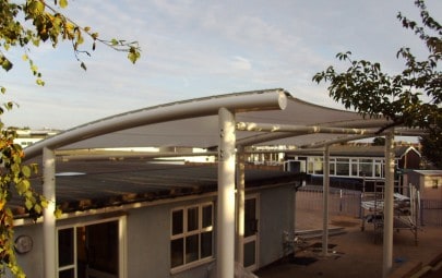 Tensile fabric shelter