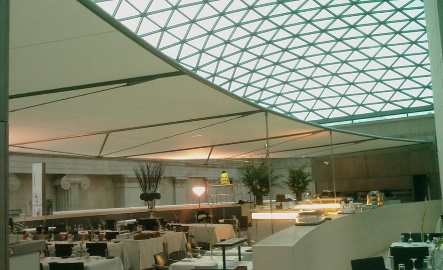 Fabric shade for restaurant