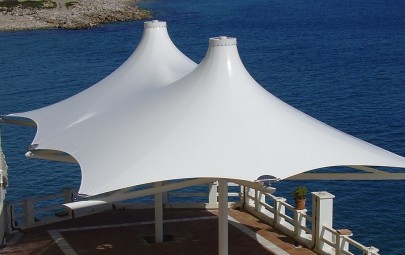 Twin coned fabric canopy