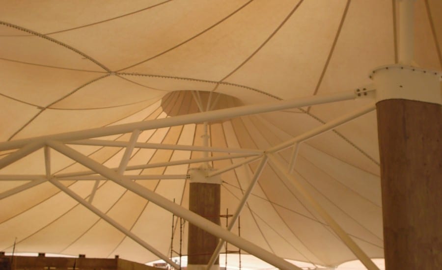 Conic PVC structure in the desert