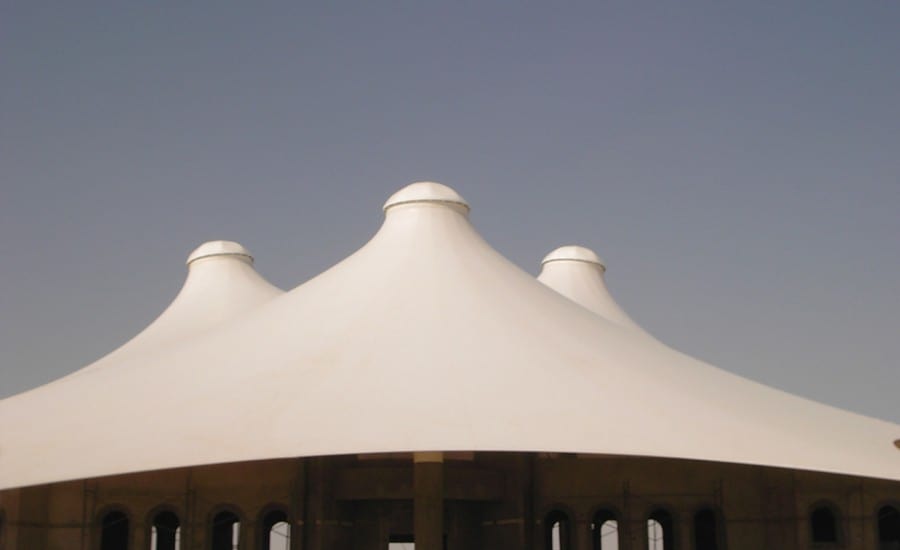 Double conic PTFE glass cloth canopy