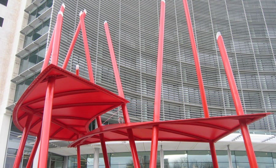 Red PVC and steel structure