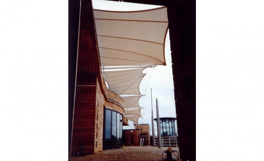 Fabric shades for boat house