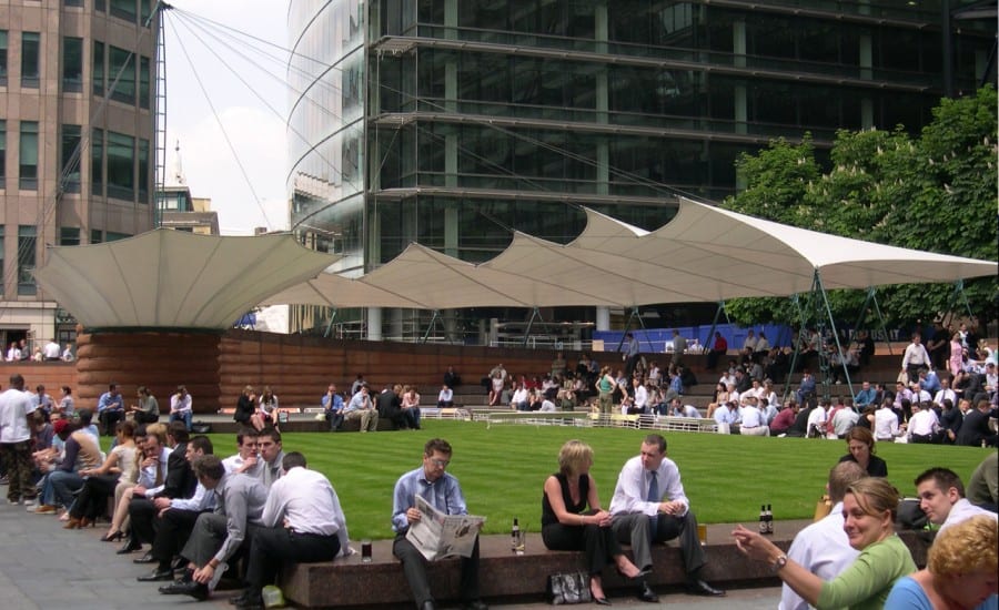 Series of tensile canopies for public area