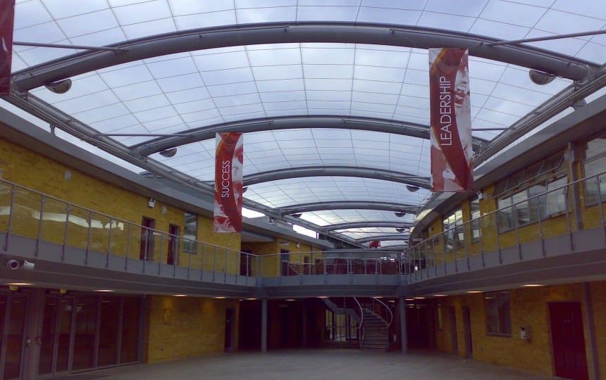 ETFE roof over school courtyard