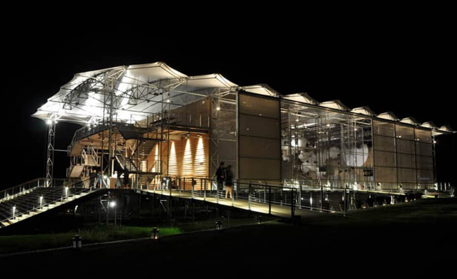 Opera house with tensile fabric roof