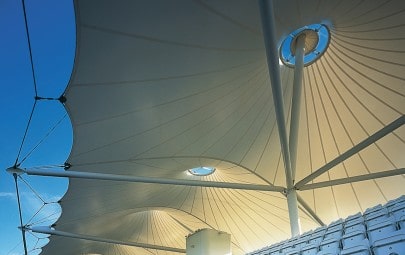 Sculptural tensile fabric canopies