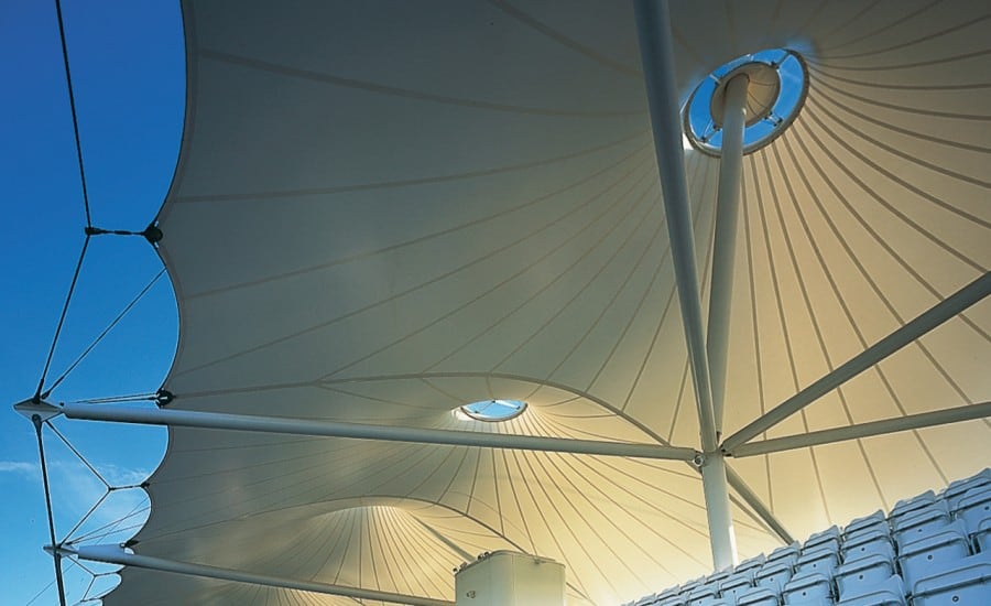 Sculptural tensile fabric canopies