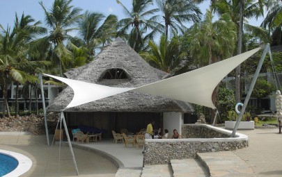 Tension fabric sail canopy