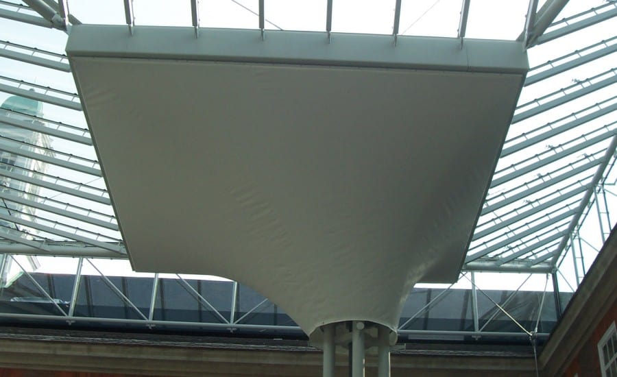 Tensile fabric interior conic structure