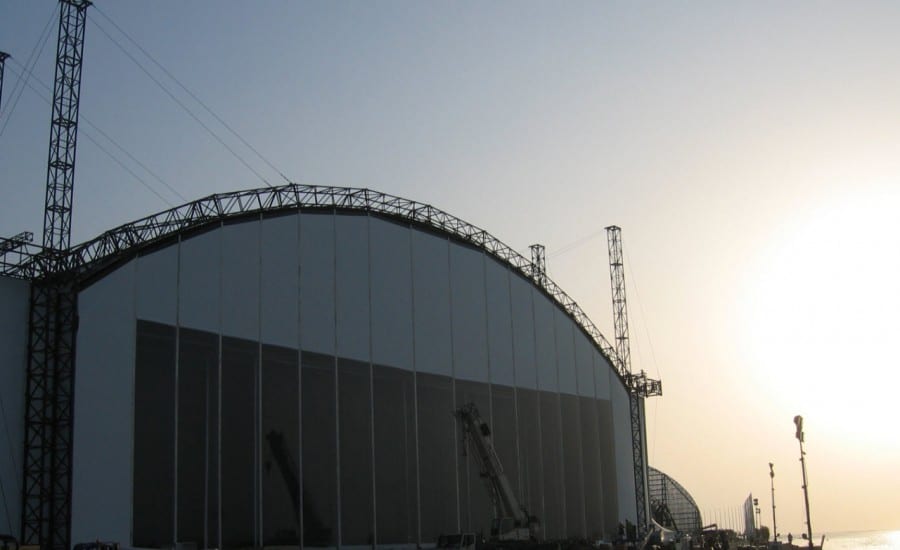 Temporary fabric buildings