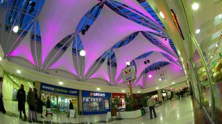 PVC glass sails inside shopping centre