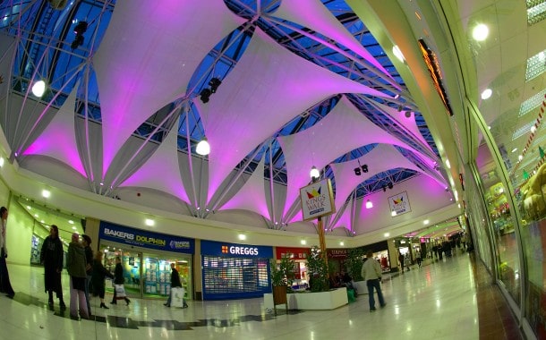 PVC glass sails inside shopping centre