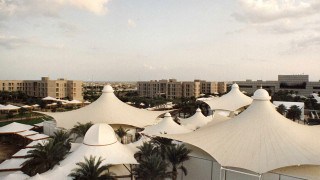 Tented stuctures covering conference facility