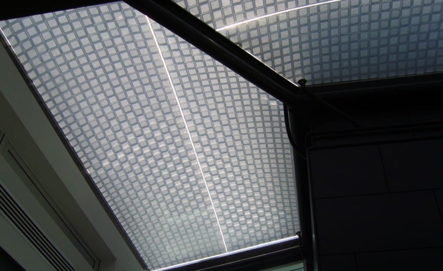 Patterned fabric skylights for university building