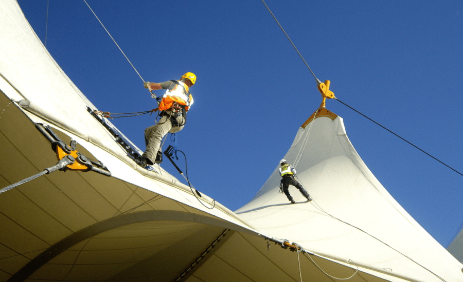 Rope access Maintenance for tensile fabric structure