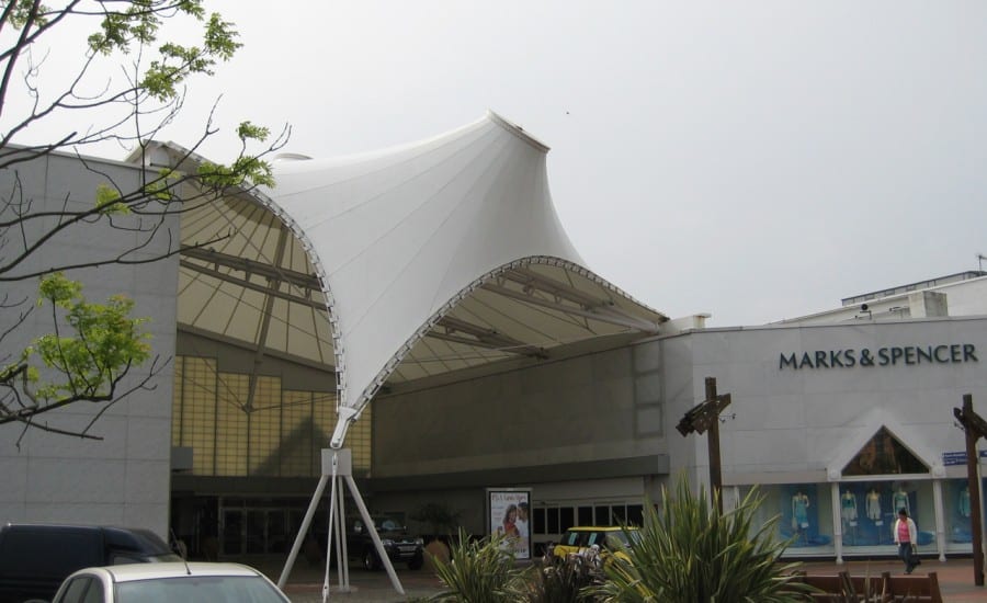 PTFE entrance canopy providing weather protection