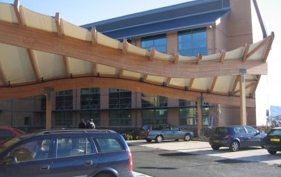 PVC fabric entrance canopy feature