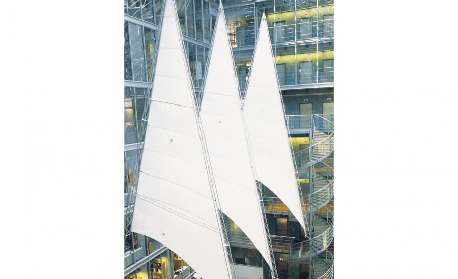 Giant suspended PVC sails