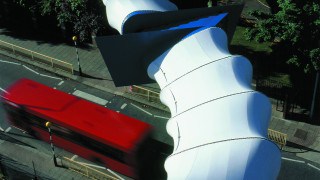 Dramatic fabric bridge structure