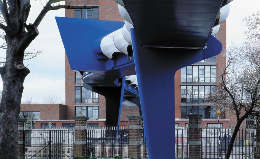 Unusual wavy fabric bridge