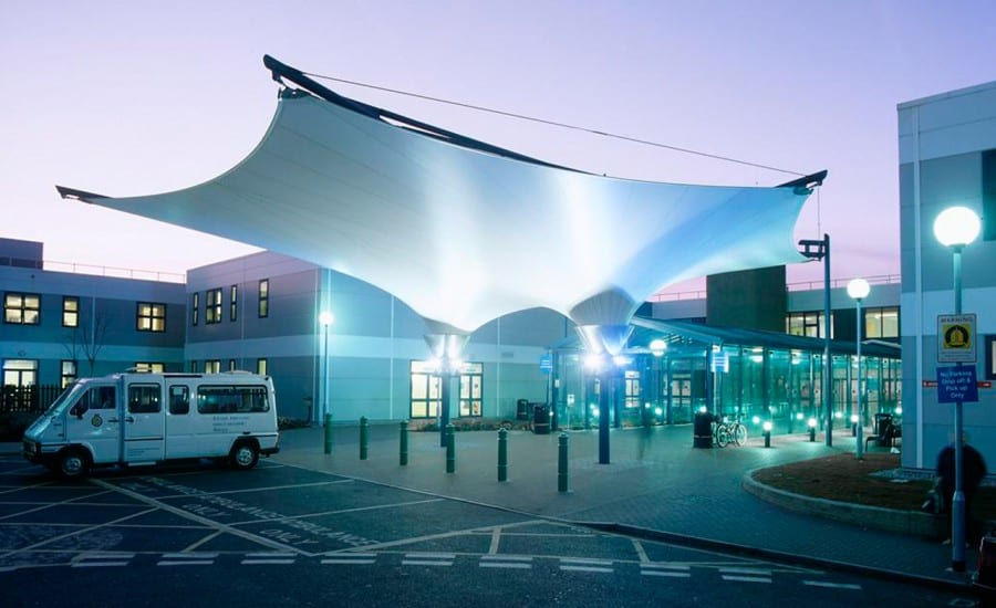 Inverted conic canopy for hospital