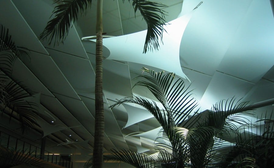 Suspended fabric kites