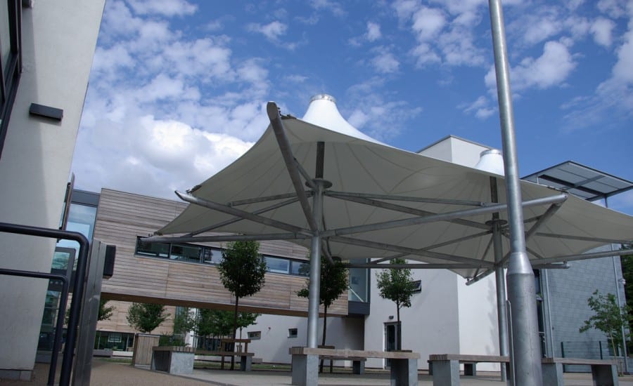 Double conic fabric canopies