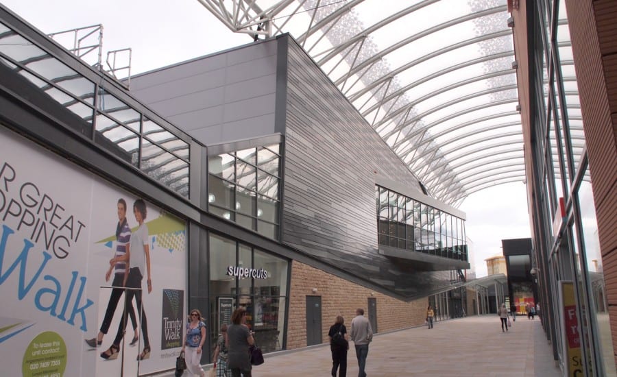 Tensile fabric roof with printed pattern