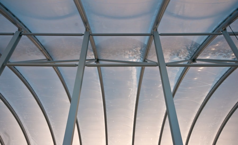 ETFE foil roof over shopping centre