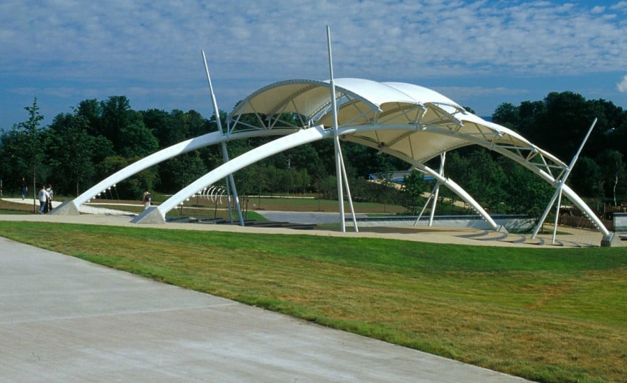 Five barrel vaulted canopies