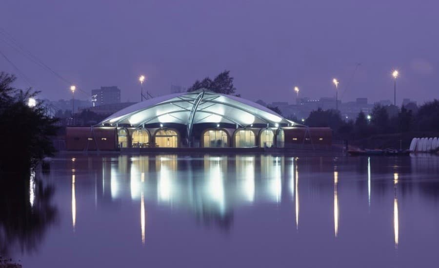 Tent over water activity park