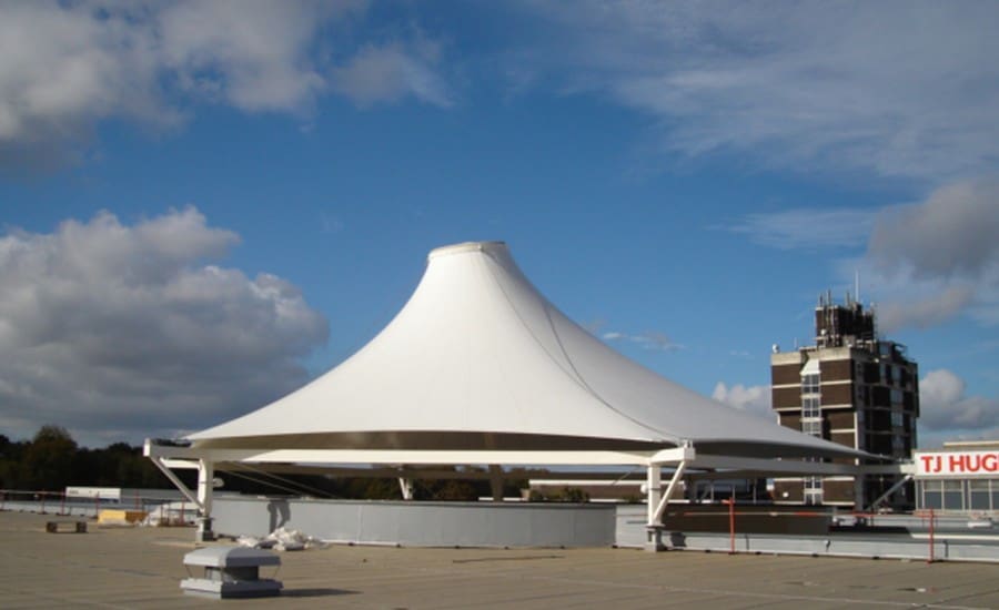 Conic tensile structure providing weather protection