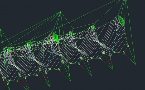 computer model of tensile fabric canopy