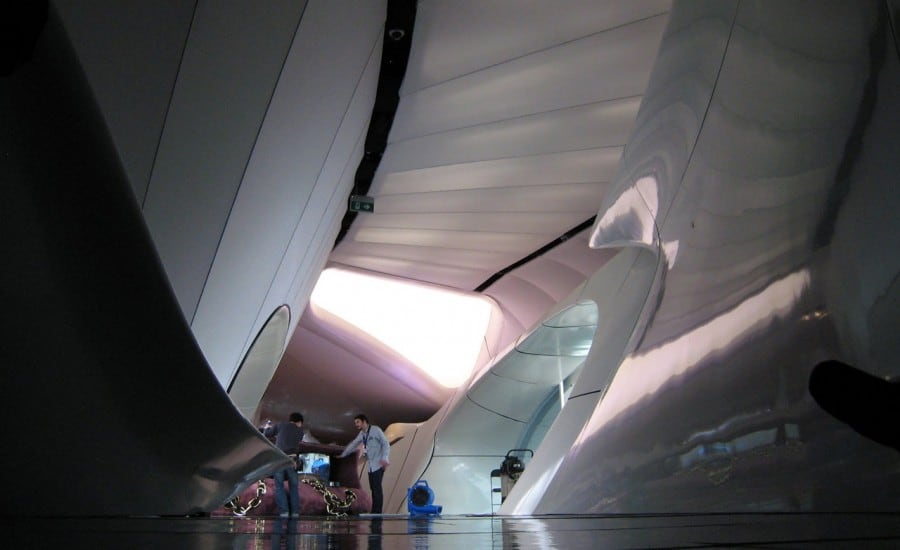 Futuristic PVC stretch fabric structure