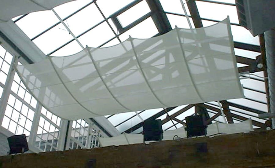 Curved interior fabric screen