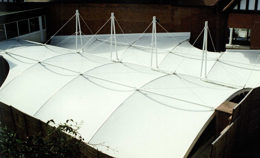 Entrance walkway fabric structures 