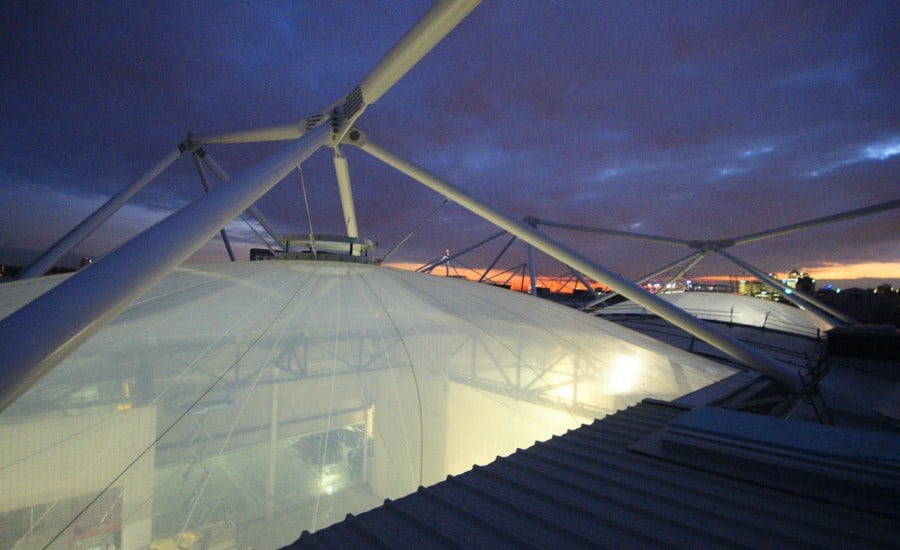 ETFE cushion at night